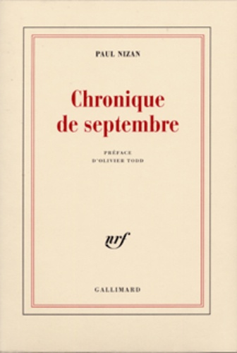 Paul Nizan - Chronique de septembre.