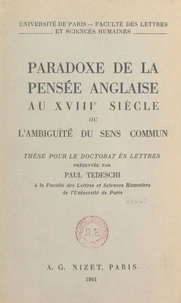 Paradoxe de la pensée anglaise au XVIIIe siècle