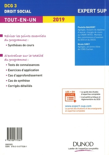 Droit social DCG 3. Tout-en-un  Edition 2019