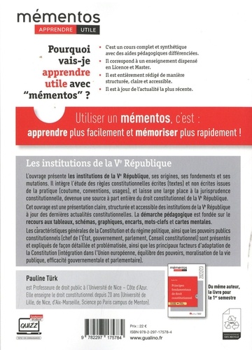 Les institutions de la Ve République  Edition 2022-2023