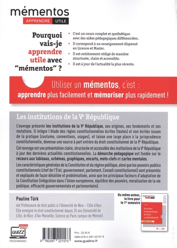 Les institutions de la Ve République  Edition 2023-2024