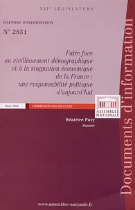 Faire face au vieillissement démographique et à la stagnation économique de la France : une responsabilité politique d'aujourd'hui