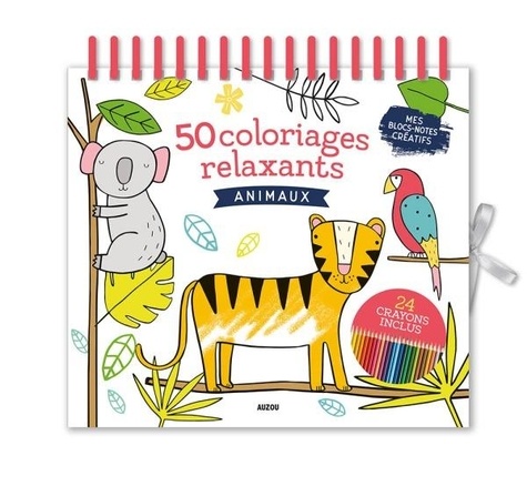 50 coloriages relaxants. Animaux. Avec 24 crayons de couleur