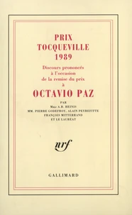 Discours Prononce A L'Occasion Du Prix Tocqueville 1989