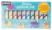 Starter set gouache studio : 10t 20 ml + 1 pinceau gratuit
