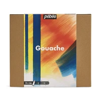 Studio xl gouache - set 24 tubes 20 ml couleurs assorties + accessoires