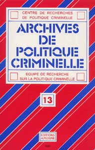Archives de politique criminelle N° 13
