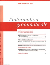 Salah Mejri - L'information grammaticale N° 122 : Catégories linguistiques et étiquetage de corpus.