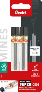 2 étuis de 12 mines graphites 0,5 mm pour porte-mines - H