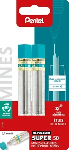 2 étuis de 12 mines graphites pour porte-mines 0,7 mm - H