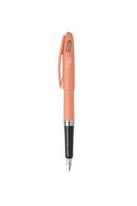Stylo plume metal tradio orange pastel encre bleue
