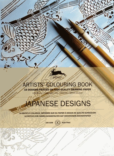  Pepin Press - Japanese designs - 16 motifs à colorier, imprimés sur du papier à dessin de qualité supérieure.