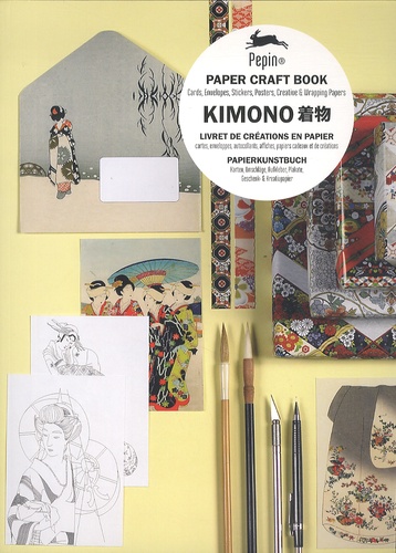 Pepin Van Roojen - Kimono - Livret de créations en papier : cartes, enveloppes, autocollants, affiches, papiers cadeaux et de créations.