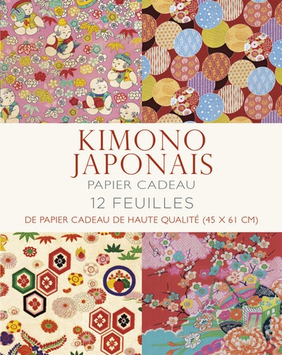  Periplus - Papier cadeau kimono japonais - 12 feuilles de papier cadeau de haute qualité (45 x 61 cm).