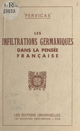 Les infiltrations germaniques dans la pensée française