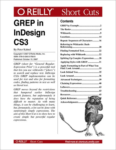 Peter Kahrel - GREP in InDesign CS3.