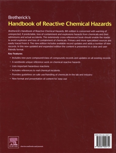 Bretherick's Handbook of Reactive Chemical Hazards 8th edition