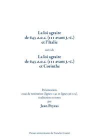 La loi agraire de 643 a.u.c., 111 avant J.-C. et l'Italie
