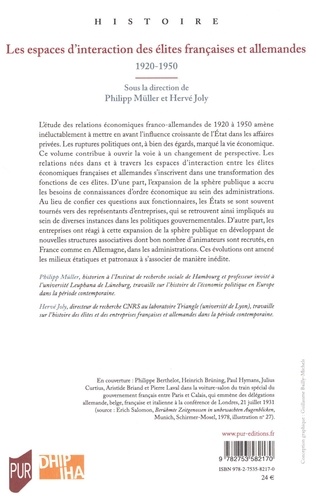 Les espaces d'interaction des élites françaises et allemandes (1920-1950)