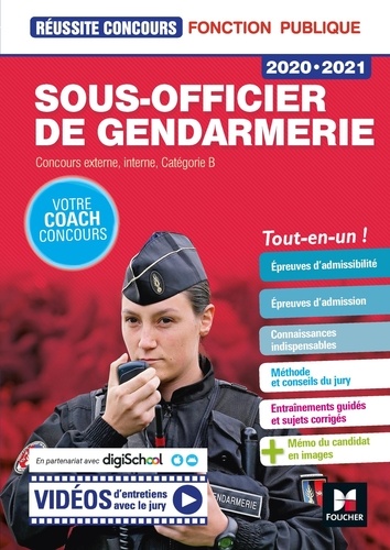 Sous-officier de gendarmerie. Concours externe, interne, Catégorie B  Edition 2020-2021