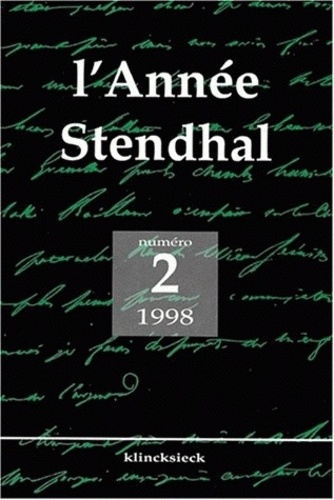 Philippe Berthier - L'Annee Stendhal Numero 2 1998.