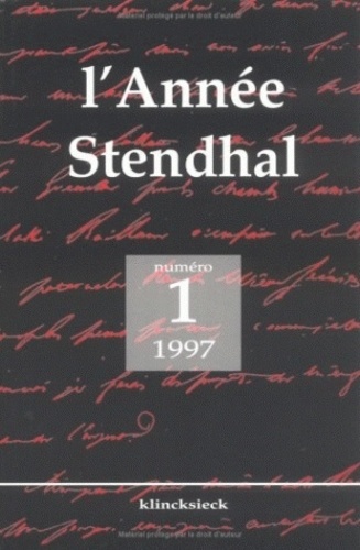 Philippe Berthier - L'Annee Stendhal Volume 1.