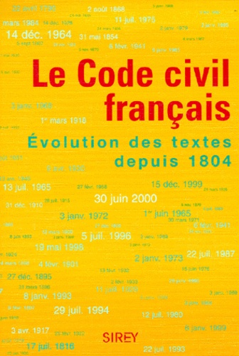 Philippe Bihr - Le Code Civil Francais. Evolution Des Textes Depuis 1804.
