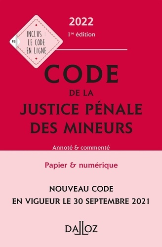 Code de justice pénale des mineurs  Edition 2021
