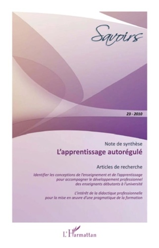 Philippe Carré - Savoirs N° 23, 2010 : L'apprentissage autorégulé.