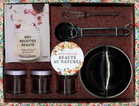 Philippe Chavanne et Zoé Armbruster - Coffret Beauté au naturel - Mes recettes beauté avec 1 bol en inox, 1 mini-fouet, 4 cuillères, 3 pots hermétiques en verre.