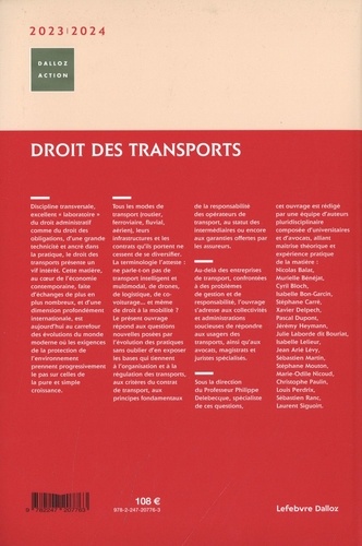 Droit des transports  Edition 2023-2024