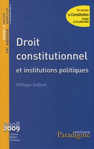 Philippe Foillard - Droit constitutionnel et institutions politiques.