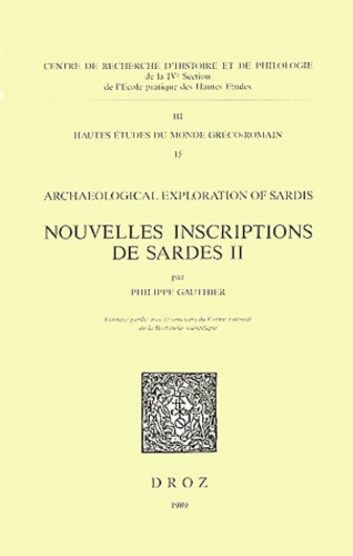 Philippe Gauthier - Nouvelles inscriptions de Sardes II.