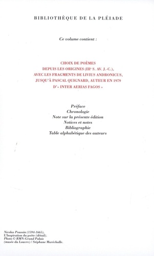 Anthologie bilingue de la poésie latine
