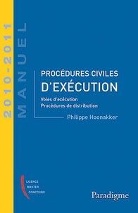 Philippe Hoonakker - Procédures civiles d'exécution.