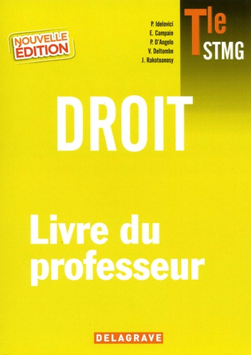 Philippe Idelovici et Elisabeth Campain - Droit Tle STMG - Livre du professeur.