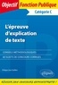 Philippe-Jean Quillien - L'épreuve d'explication de texte - Catégorie C.