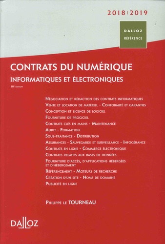 Contrats numériques. Informatiques et électroniques  Edition 2018-2019