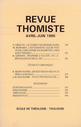 Philippe-Marie Margelidon - Revue Thomiste - N° 2/1995.