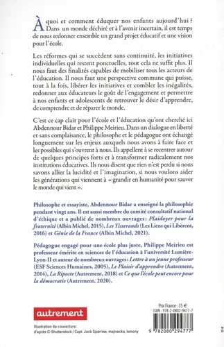 Grandir en humanité. Libres propos sur l'école et l'éducation