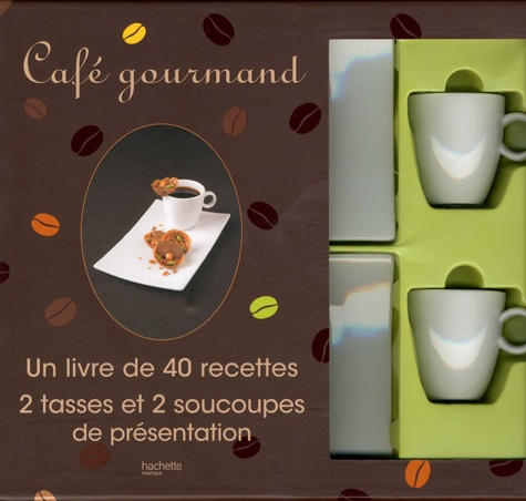 Philippe Mérel et Elisa Vergne - Coffret Café gourmand - Un livre de 40 recettes, 2 tasses et 2 soucoupes de présentation.