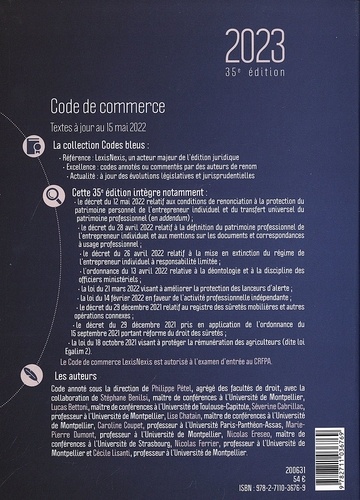 Code de commerce  Edition 2023