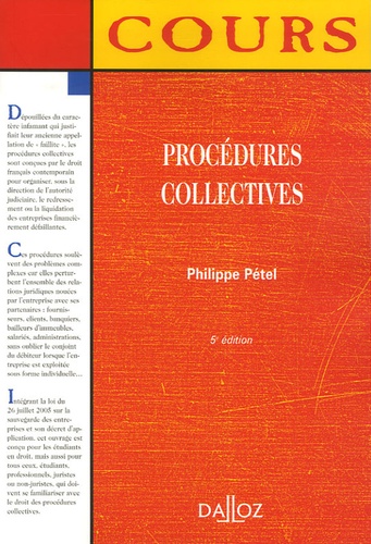 Philippe Pétel - Procédures collectives - Edition 2006.