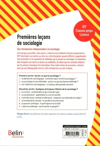 Premières leçons de sociologie 5e édition
