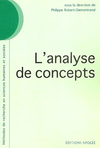 Philippe Robert-Demontrond - L'analyse de concepts.