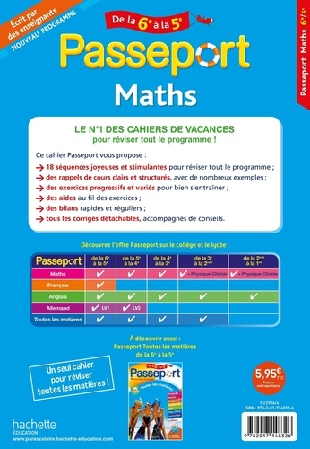Passeport Maths de la 6e à la 5e  Edition 2022