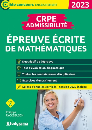 Epreuve écrite de mathématiques CRPE Admissibilité  Edition 2023