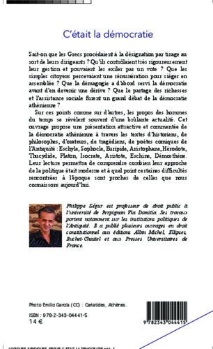 C'était la démocratie. Anthologie commentée de textes sur la démocratie antique, ses réussites et ses dérives