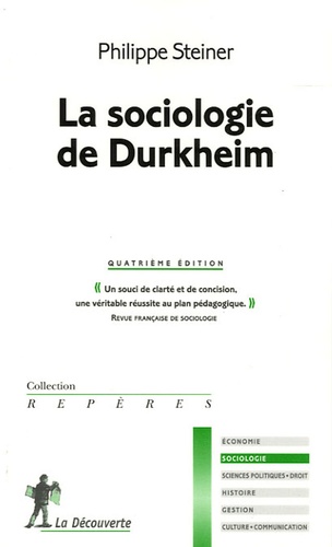 Philippe Steiner - La sociologie de Durkheim.