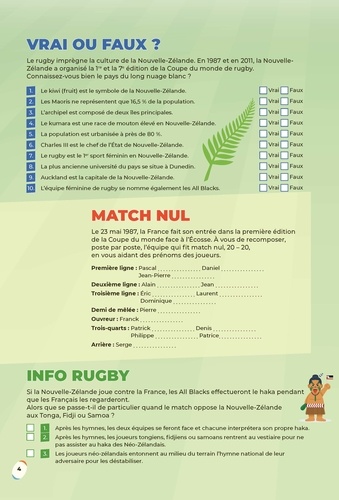 Cahier de vacances adultes Rugby. 100 jeux et quiz pour marquer des essais